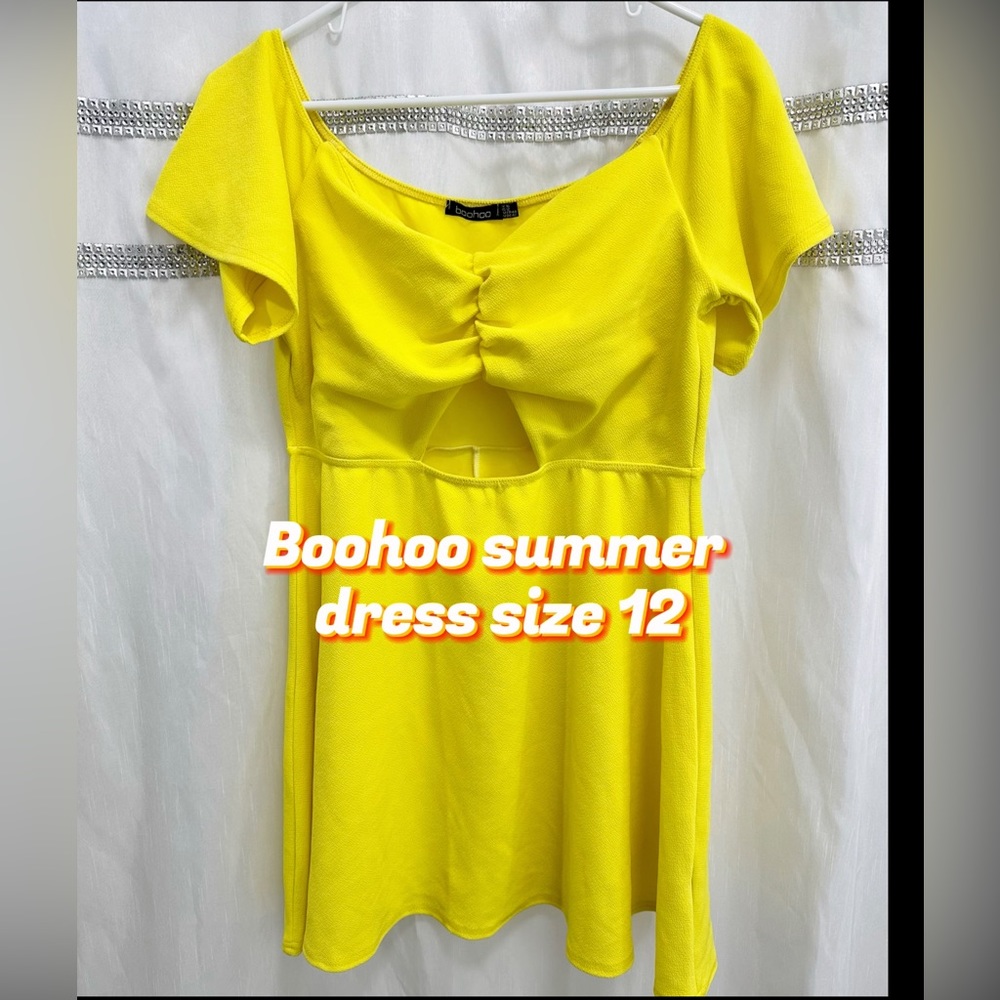 Boohoo Yellow summer dress size 12